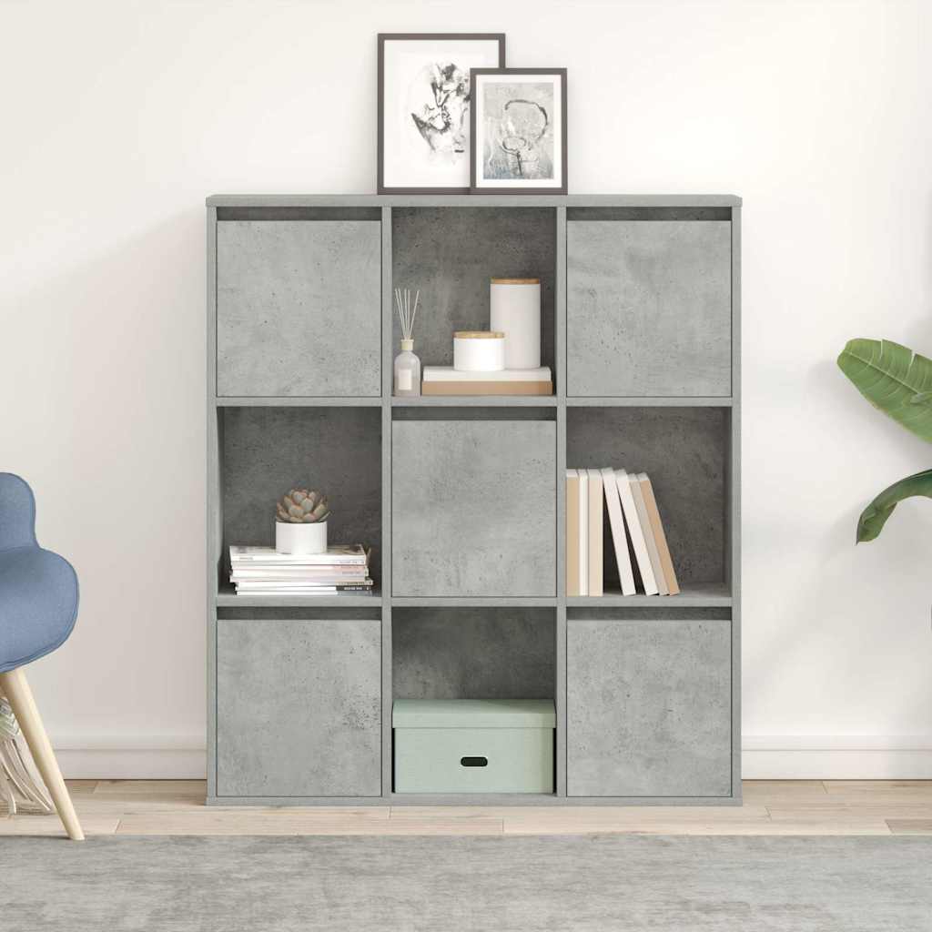 Bookcase Concrete Grey 89x24x101.5 cm Engineered Wood